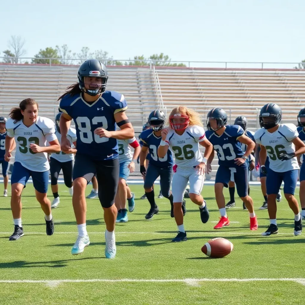 High school football practice at Irwin County
