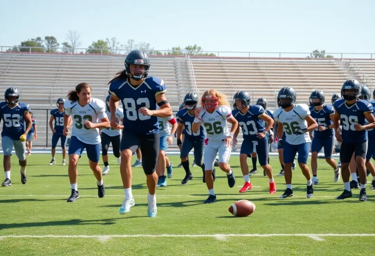High school football practice at Irwin County
