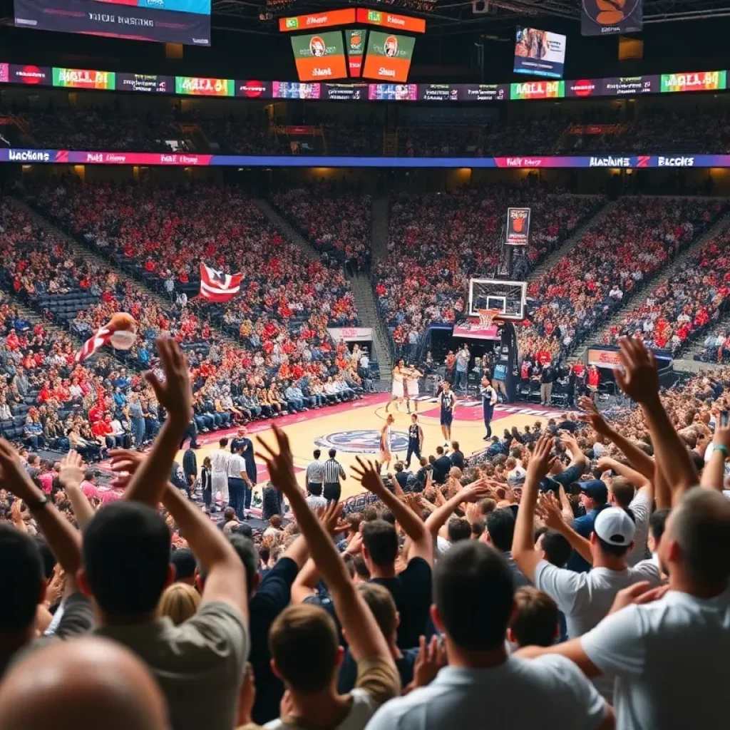 Fans cheering at the KHSAA Boys Basketball Sweet 16 tournament