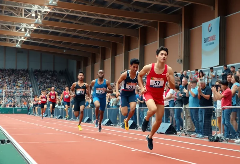 Athletes competing at the indoor track championships