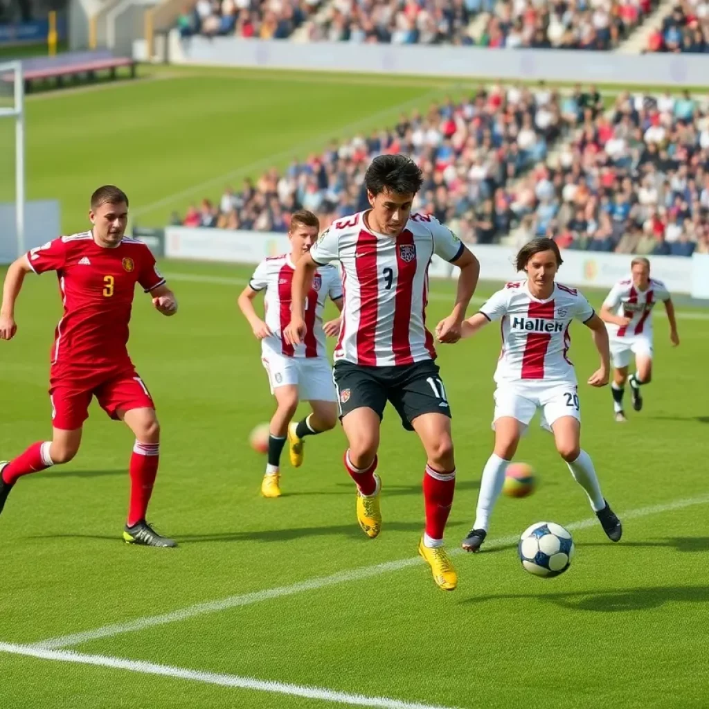 Liberty Bell High School soccer players competing in a match