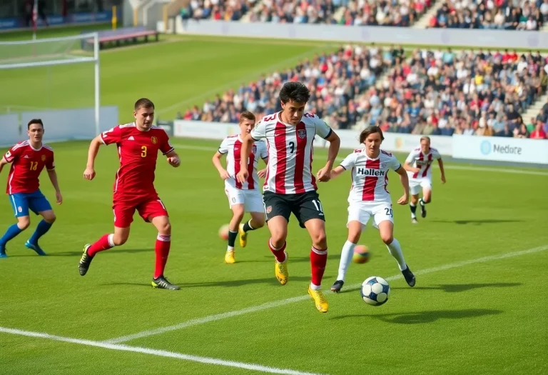 Liberty Bell High School soccer players competing in a match