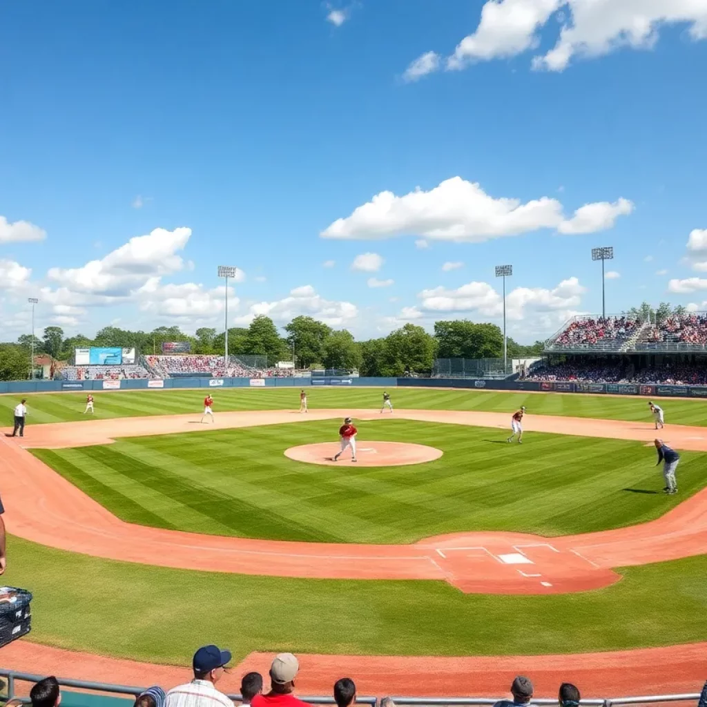 High school baseball game featuring Magnolia Heights team