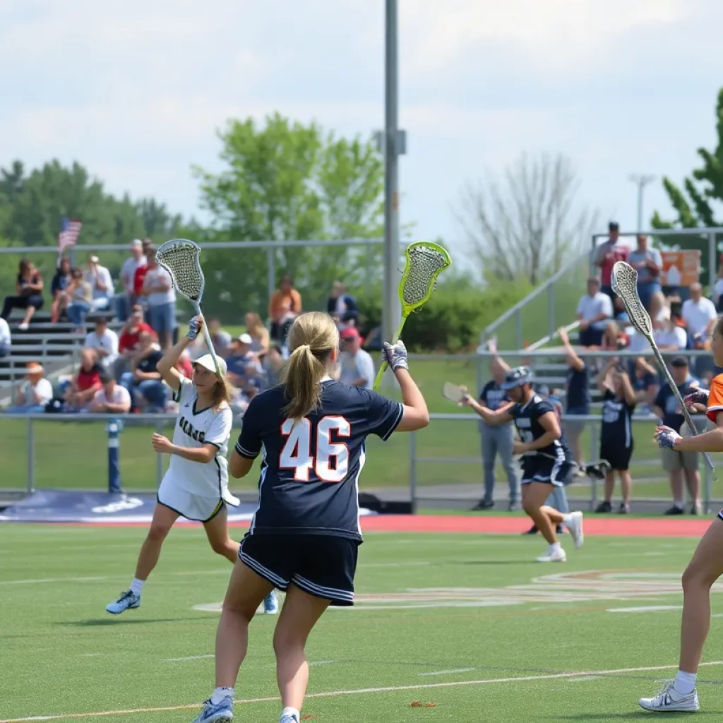 Players of Manheim Township Boys Lacrosse competing in a match