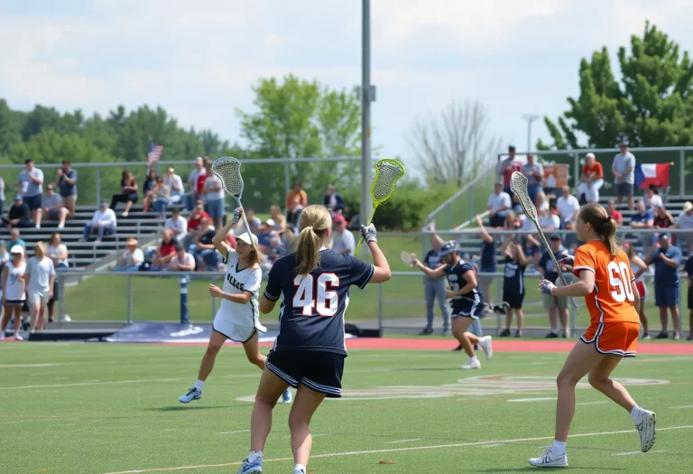 Players of Manheim Township Boys Lacrosse competing in a match