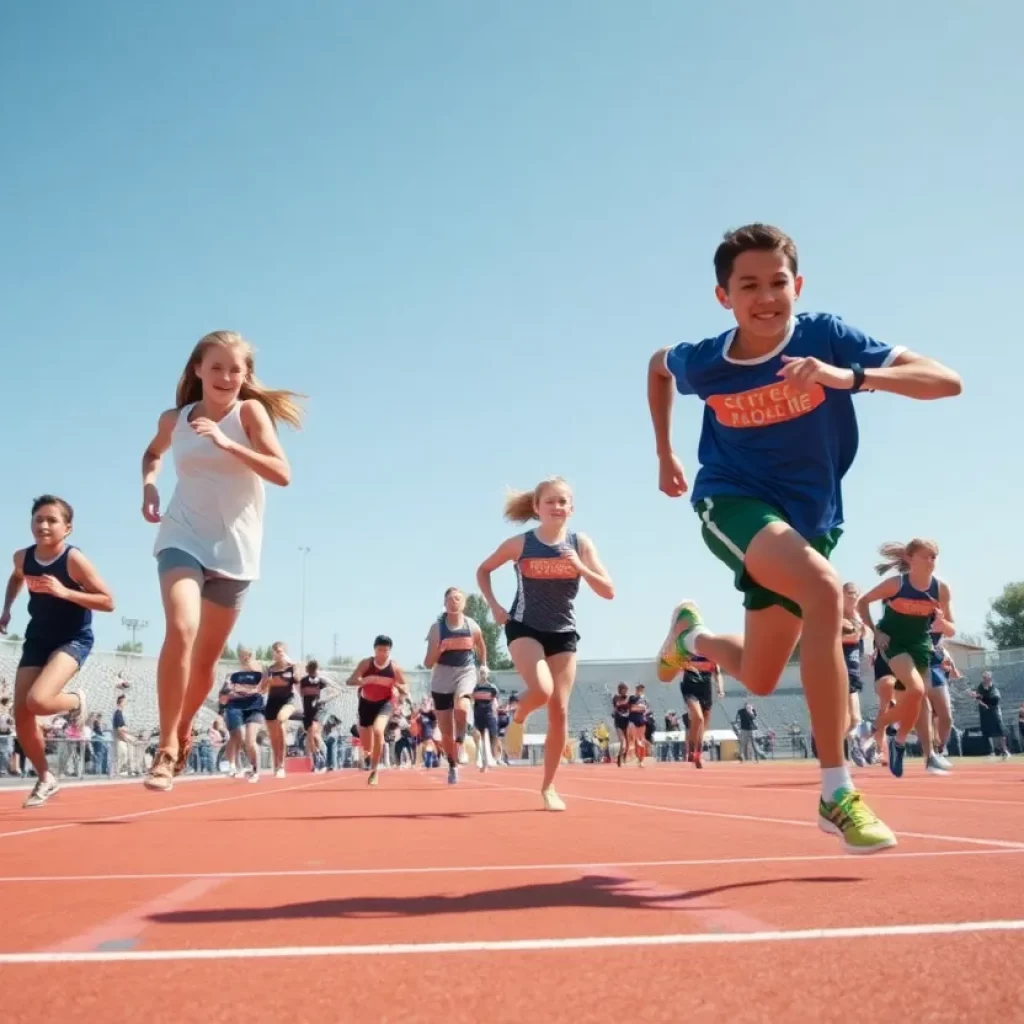 Athletes competing in Nebraska High School Track and Field Championships