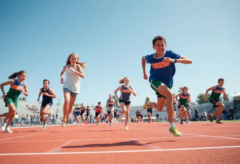 Athletes competing in Nebraska High School Track and Field Championships
