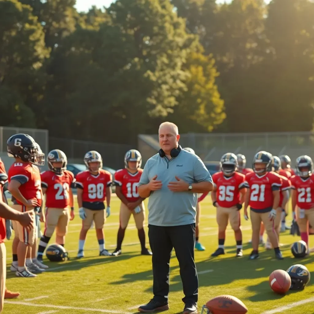 Neshaminy High School football team meeting with new coach