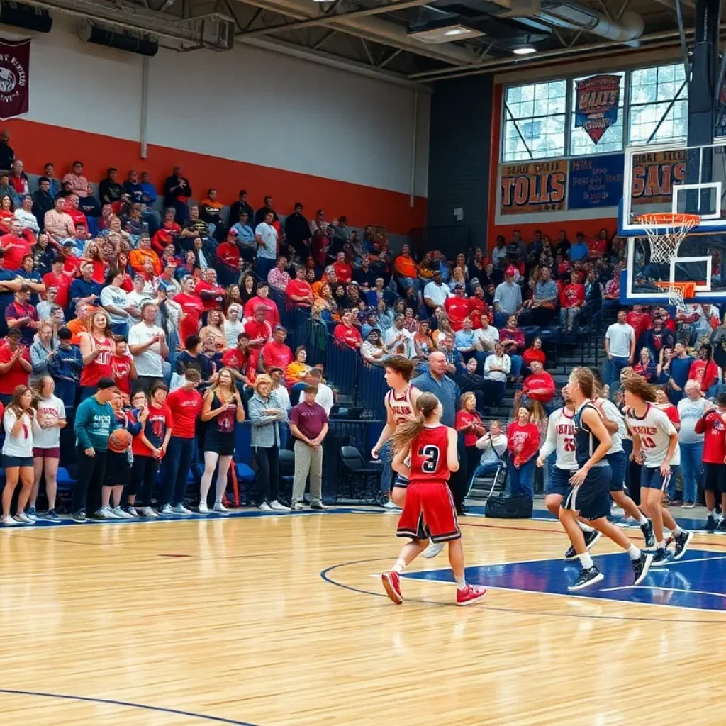 Fans cheer during the Ohio High School Basketball state semifinals.