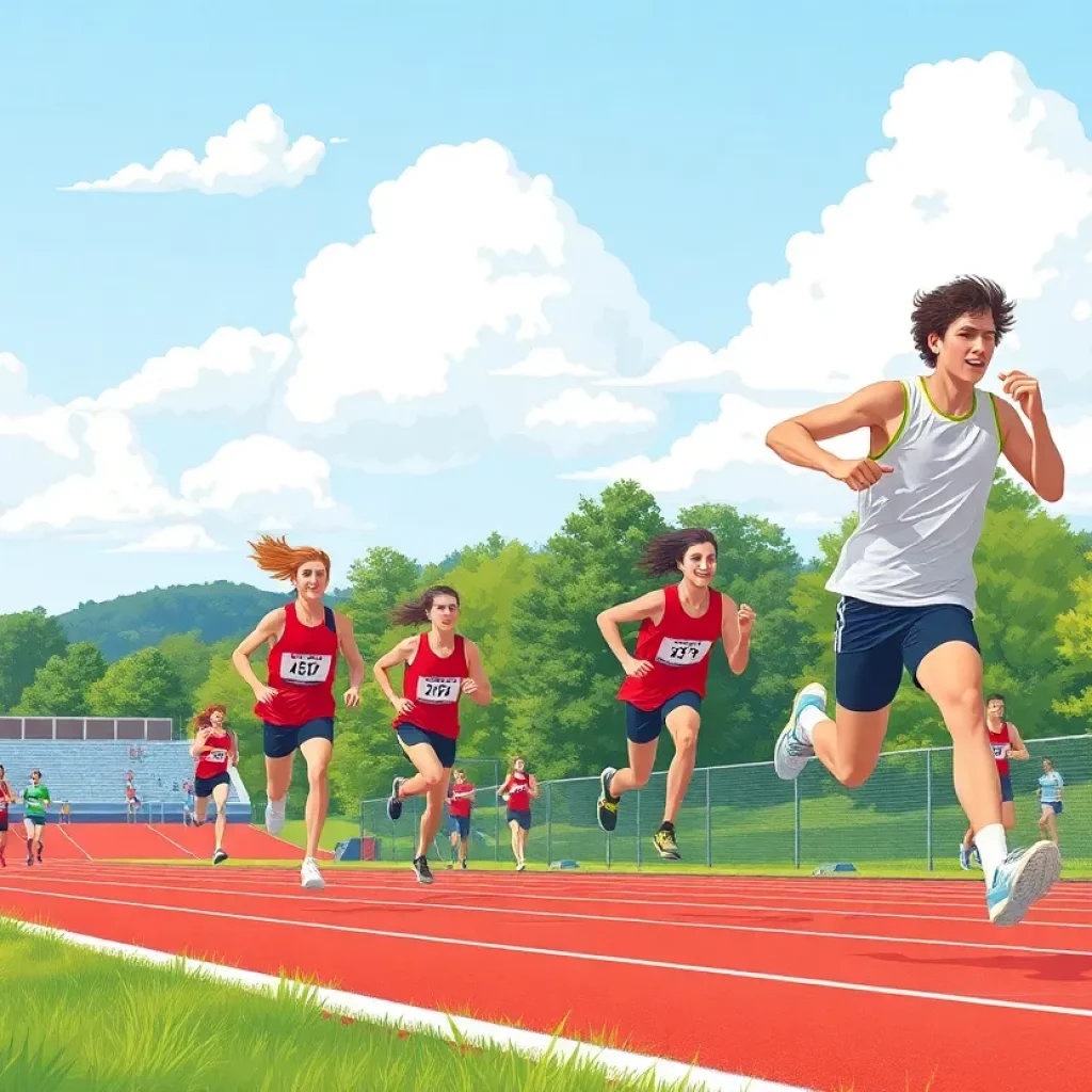Athletes competing in track and field events in Ohio