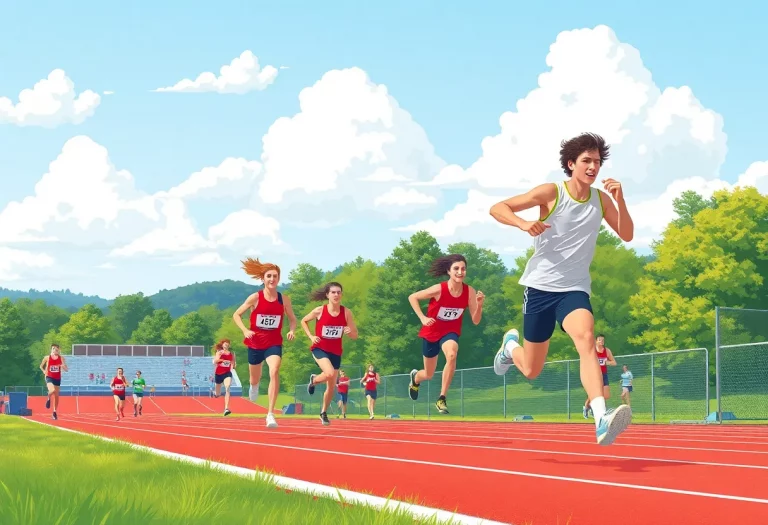 Athletes competing in track and field events in Ohio