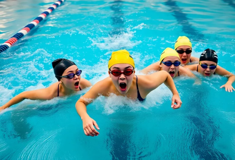Quaker Valley swim team competing at PIAA Championships