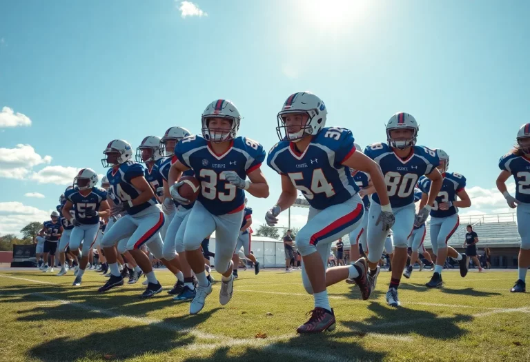 Rye Cove High School football players during a game