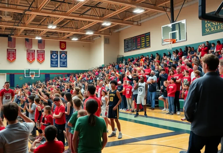 High school basketball teams competing in a tournament