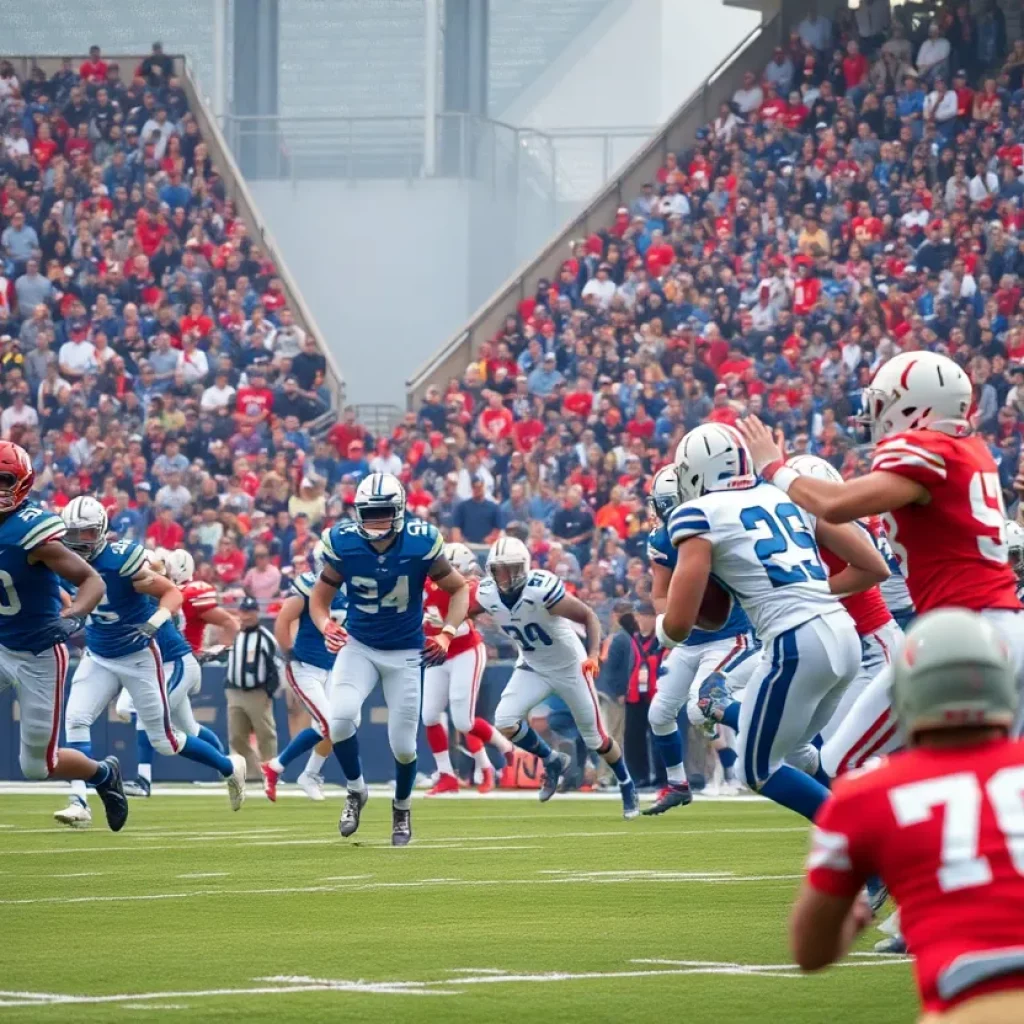 Siouxland football teams competing energetically on the field