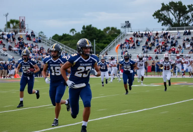 High school football game between South Walton Seahawks and Orlando Christian Prep Warriors