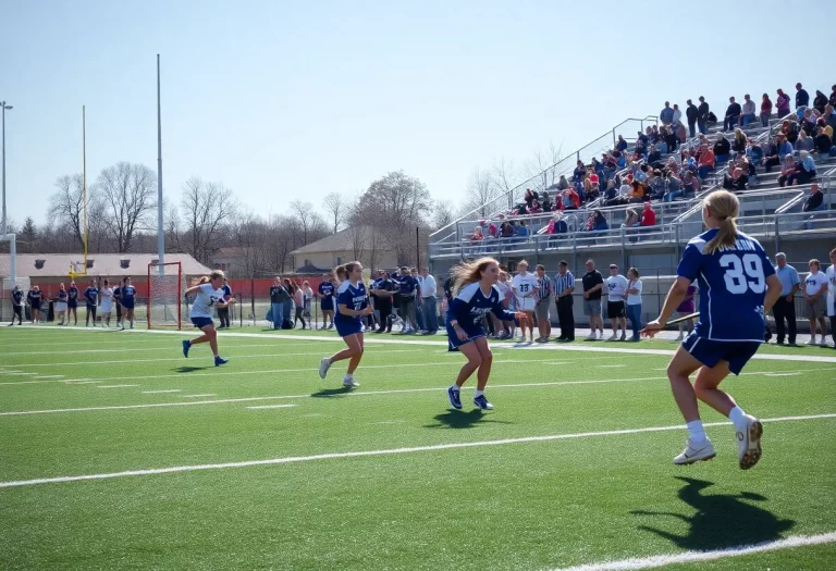 High school lacrosse game in southwest Ohio