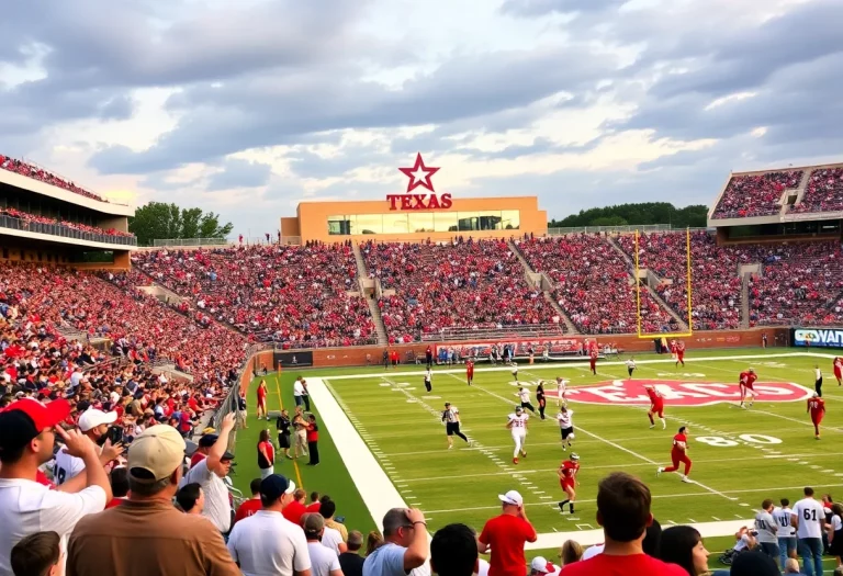 Exciting atmosphere at a Texas high school football game.