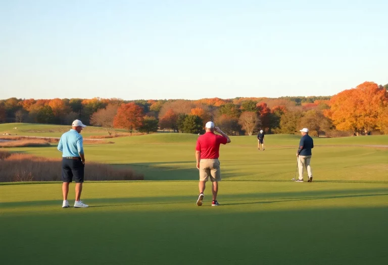 Golf players competing at the triangular golf meet in Council Bluffs