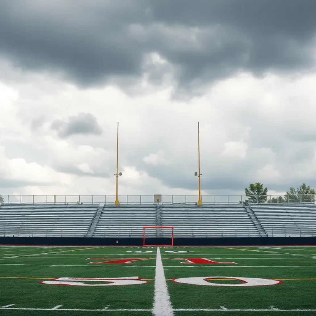 Empty Tuscaloosa High School football field