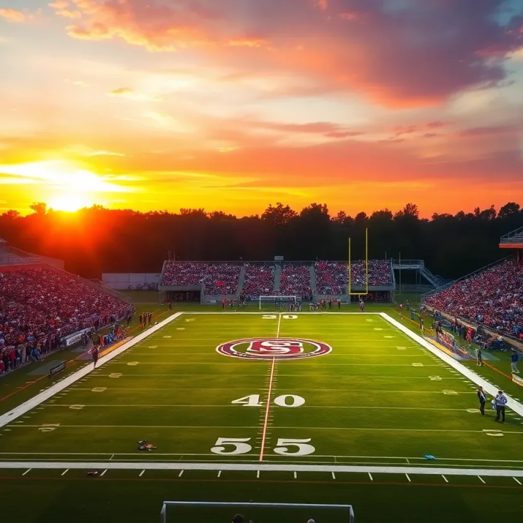 Football game at Viewmont High School with cheering fans