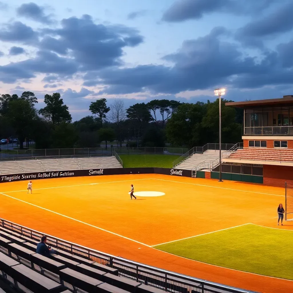 Exterior view of the new girls' varsity softball stadium in Wenatchee