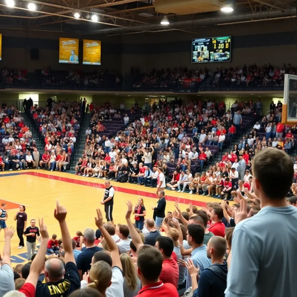 Fans supporting their teams at the WIAA Boys Basketball Tournament