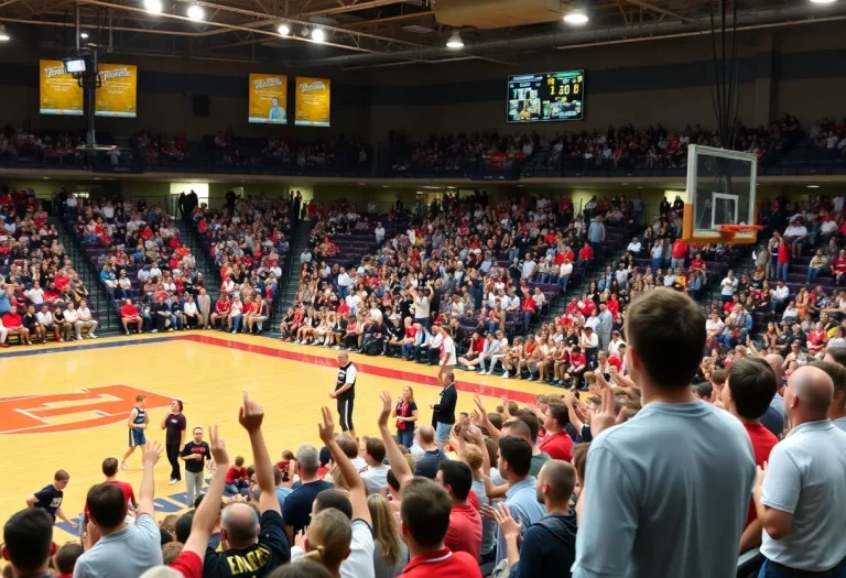 Fans supporting their teams at the WIAA Boys Basketball Tournament