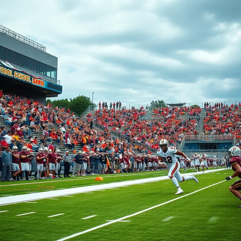 Woodlawn Warriors team in a high school football game