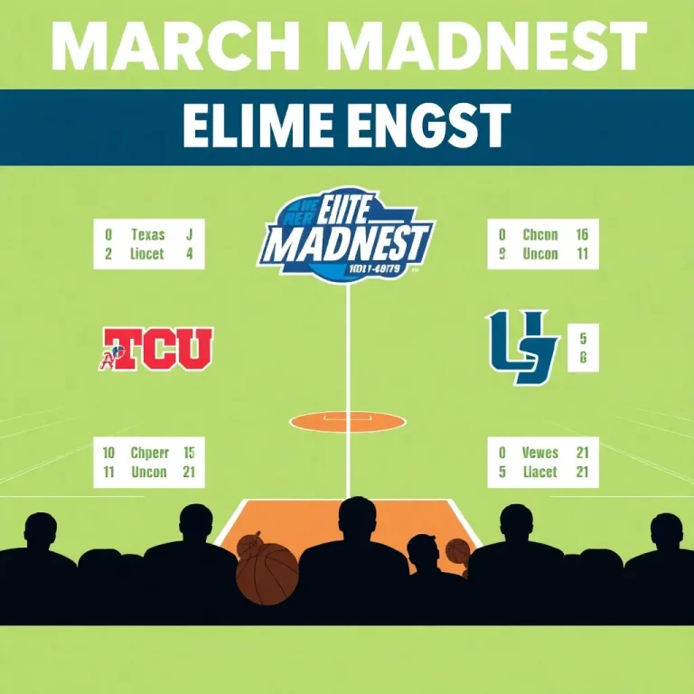 March Madness: Elite Eight Matchups Set to Thrill Fans as TCU Faces Texas and UConn Battles USC