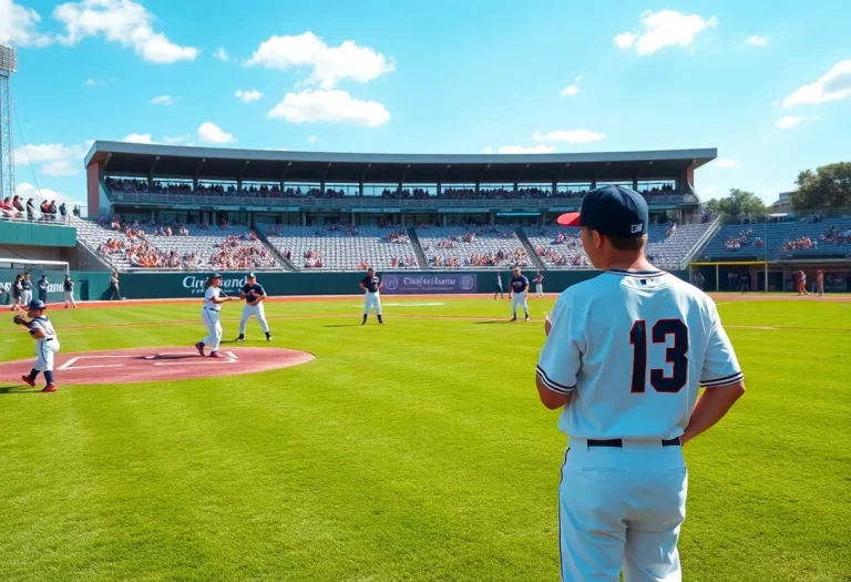 Youth players practicing baseball on a sunny field