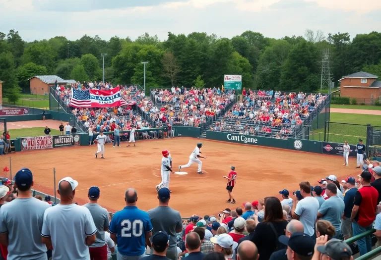 High school baseball players competing during championships in Alabama