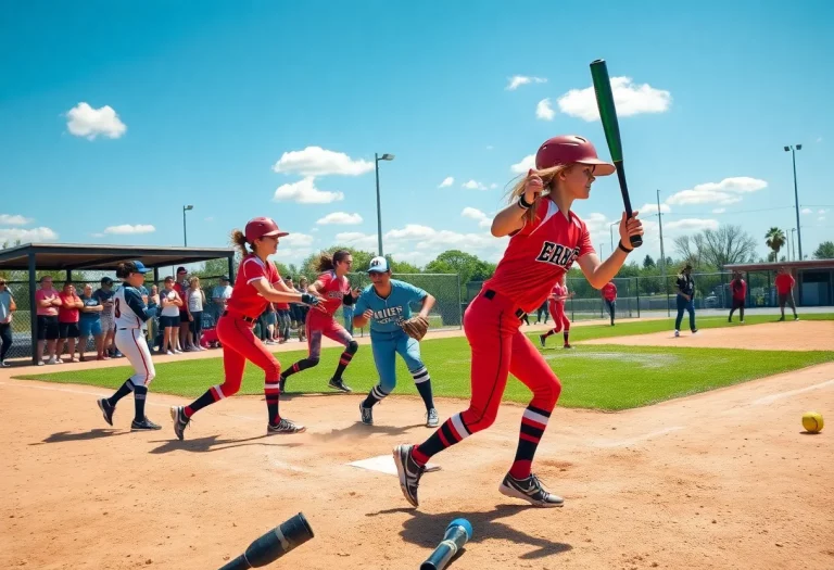 High school softball teams competing during playoffs