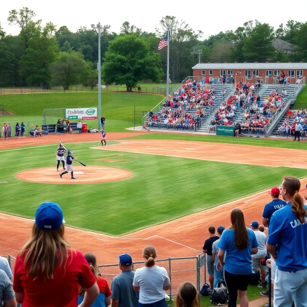 High school softball players competing in Alabama playoffs