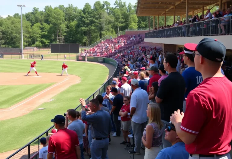 High school baseball players competing during playoffs