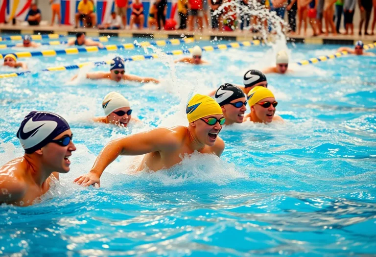 A captivating swimming competition illustrating athletic dedication and spirit.