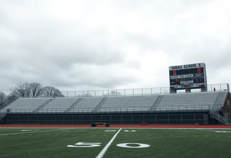 Empty football field representing the challenges faced by Appling County High School