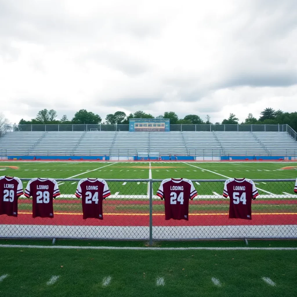 Empty football field representing the Appling County football team's loss.