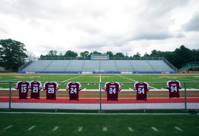Empty football field representing the Appling County football team's loss.