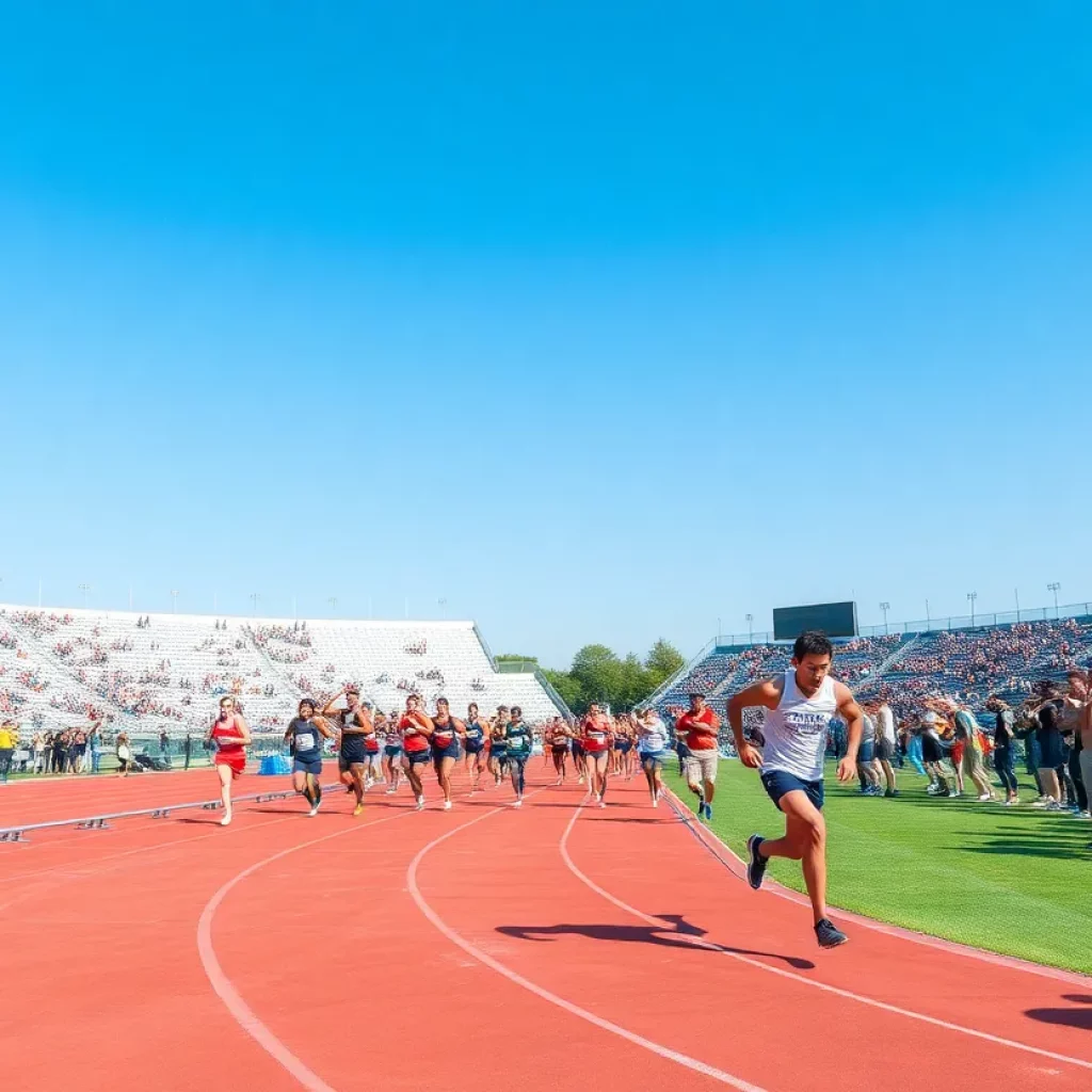 Athletes competing in the Avon Lake Invitational Track Meet