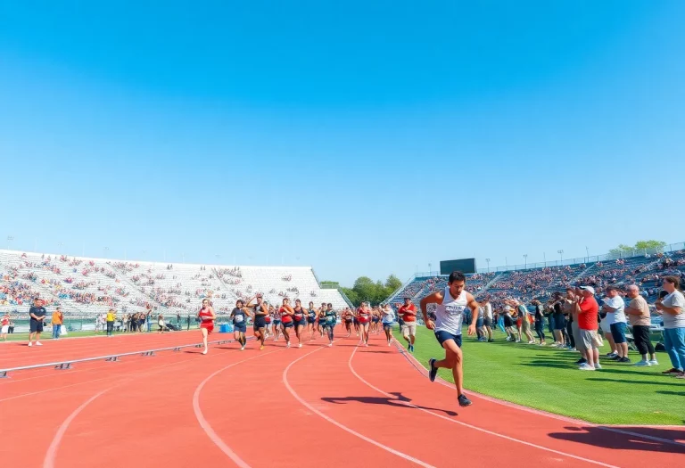 Athletes competing in the Avon Lake Invitational Track Meet