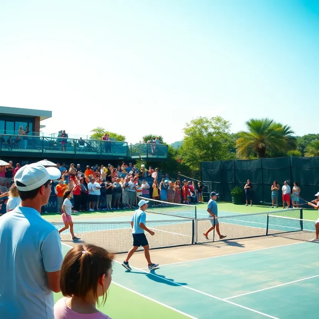 Tennis players competing at the Baytown tennis tournament