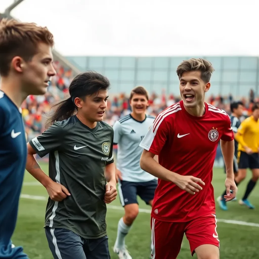 Bel Air High School soccer team during a regional final match