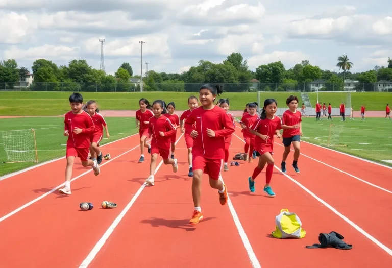 Students training at Belleville Mennonite School's new track field