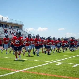 Young athletes practicing football at B.E.S.T. Academy