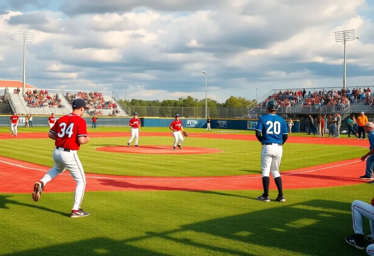 Birmingham High School baseball players on the field