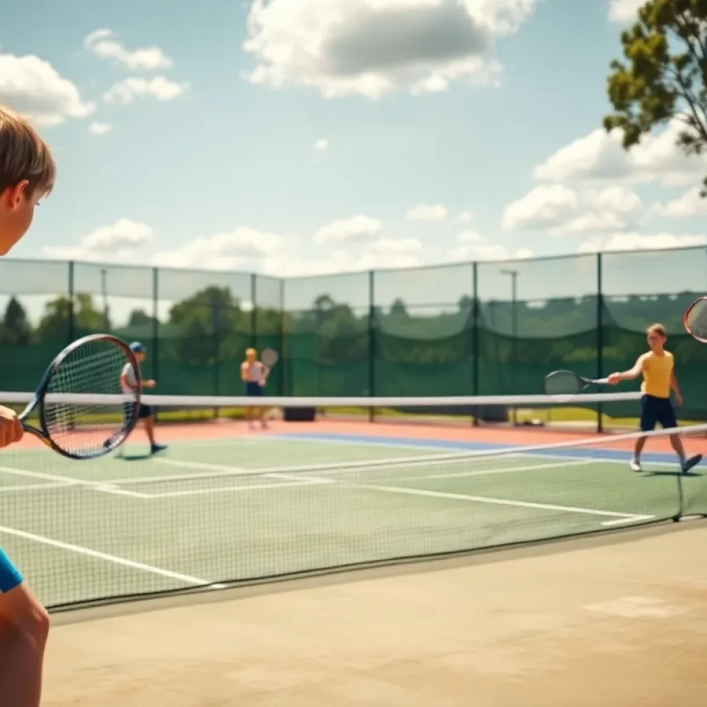 Boys tennis players competing in Rochester