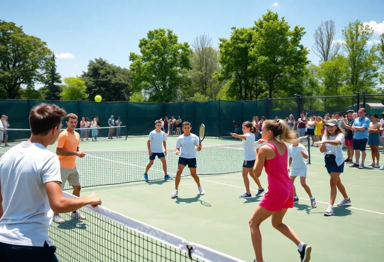 Capital High tennis teams competing in a match