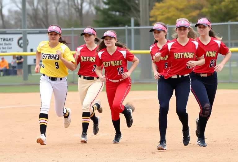 Athletes playing high school softball in Central Massachusetts