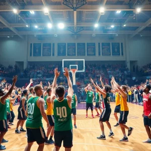 Central Red Devils basketball practice session on the court